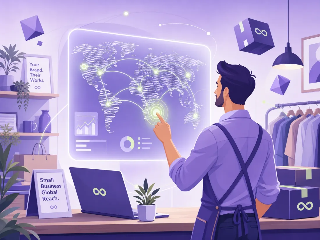 Small business owner shipping a parcel across borders
